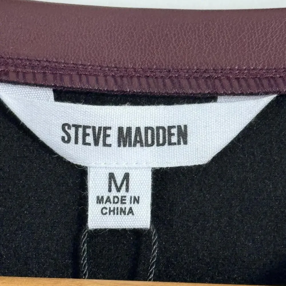 Steve Madden Women’s Size Medium Cordovan Rochester Faux Leather Mini Dress NWT - Picture 2 of 8